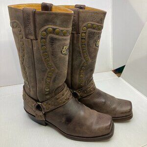 Vtg 1990 SANCHO SPAIN studded biker western cowboy mens boots sz 42 (8)
